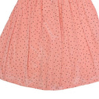 Womens Pink Skater Short Polyester Polka Dot Skirt M Casual Summer