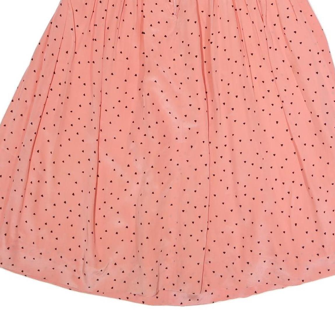 Womens Pink Skater Short Polyester Polka Dot Skirt M Casual Summer
