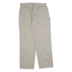 CARHARTT Mens Beige Regular Straight Cotton Blend Trousers W34 L32 Workwear