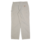 CARHARTT Mens Beige Regular Straight Cotton Blend Trousers W34 L32 Workwear