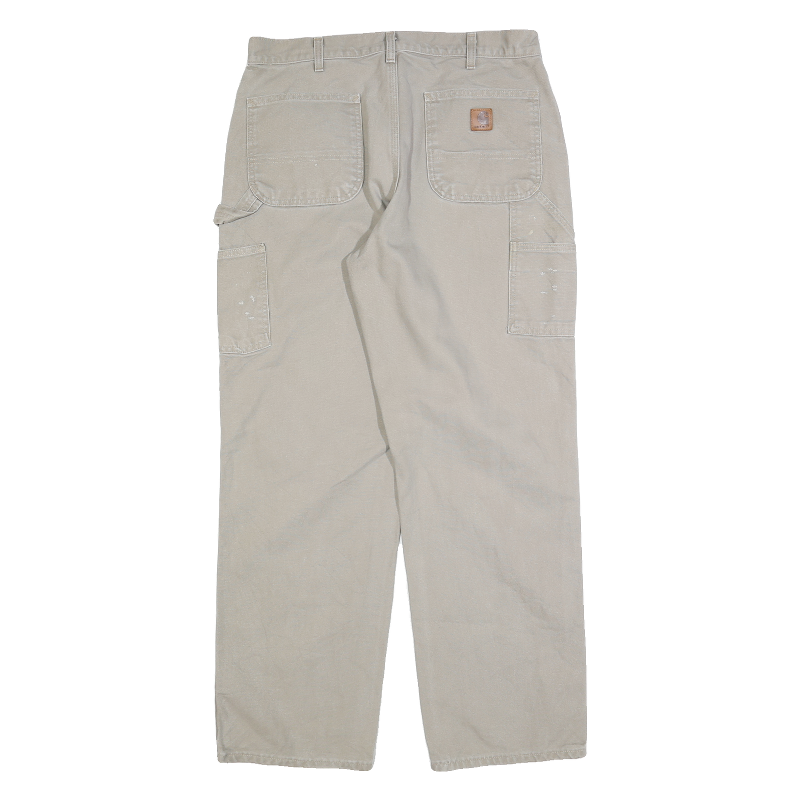 CARHARTT Mens Beige Regular Straight Cotton Blend Trousers W34 L32 Workwear