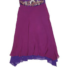 KAREN MILLEN Womens Purple & Violet Silk Blend Fit & Flare Dress Sleeveless Midi