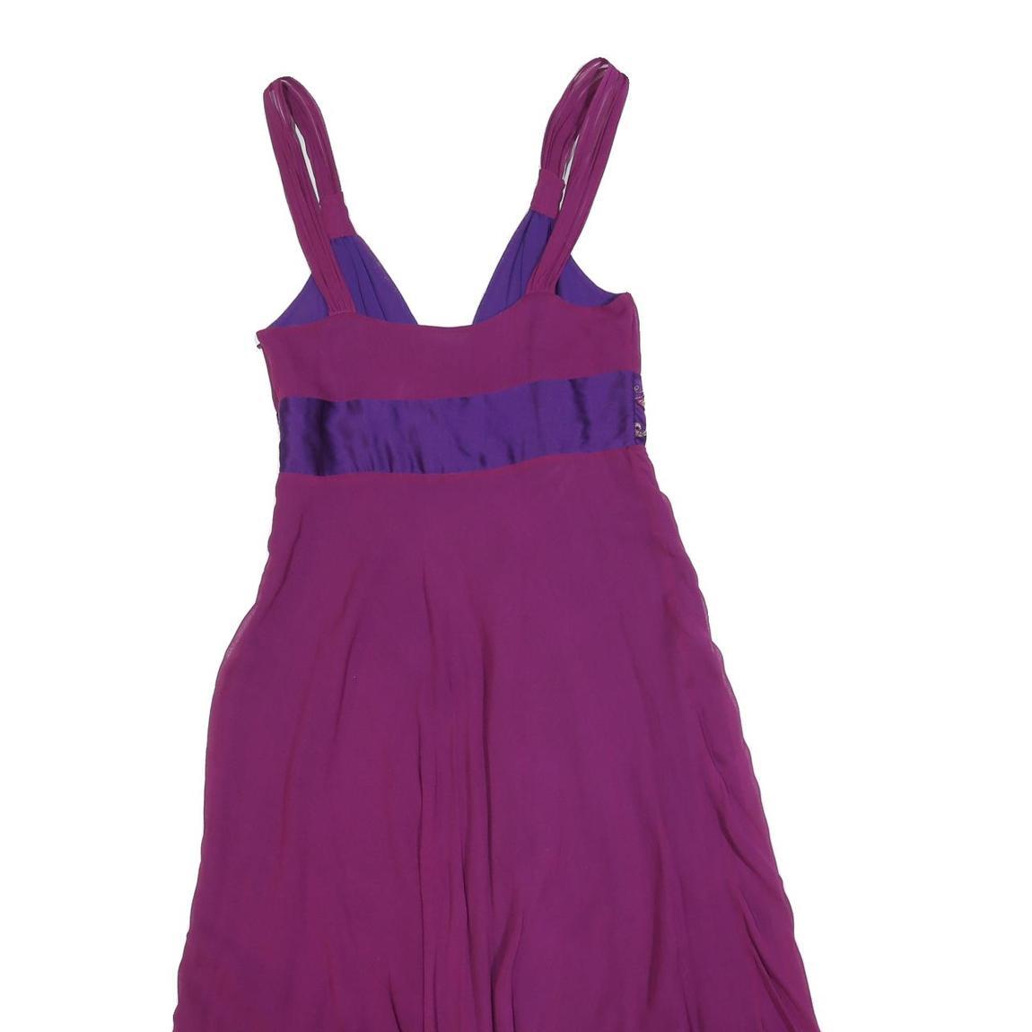 KAREN MILLEN Womens Purple & Violet Silk Blend Fit & Flare Dress Sleeveless Midi