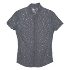 GUESS Sheer Womens Printed Blouse Grey Floral M