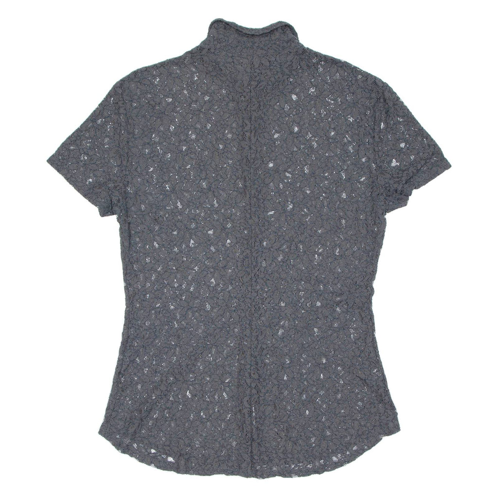 GUESS Sheer Womens Printed Blouse Grey Floral M