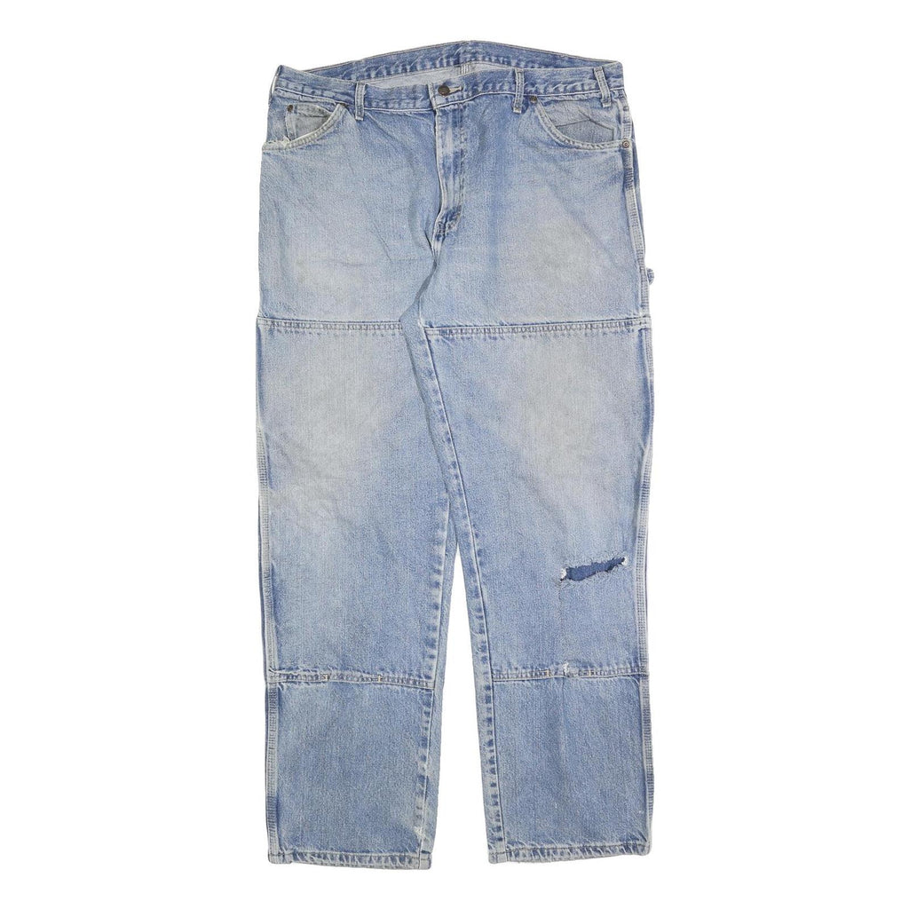 DICKIES Mens Relaxed Blue Denim Jeans W38 L34 Workwear Zip Closure