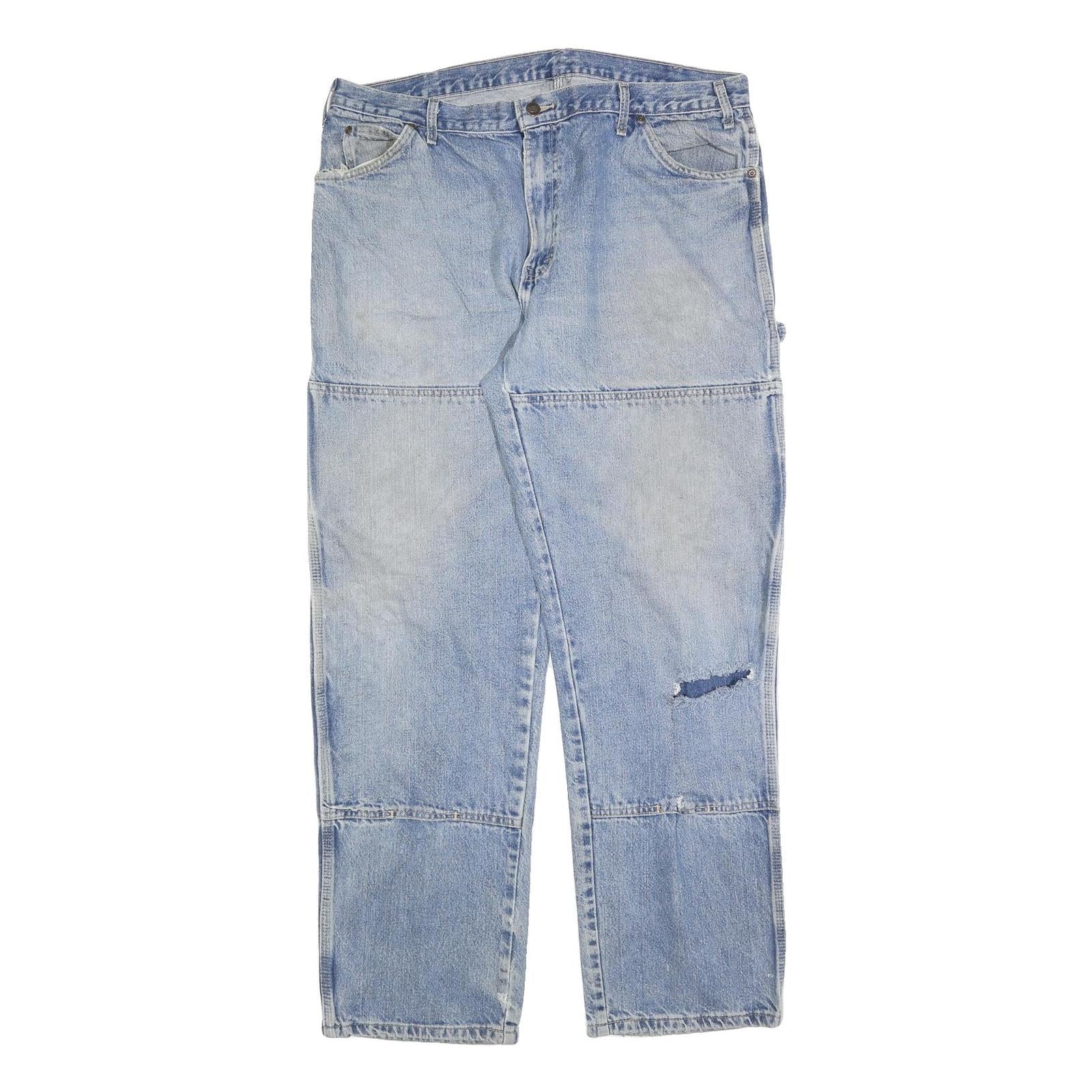 DICKIES Mens Relaxed Blue Denim Jeans W38 L34 Workwear Zip Closure