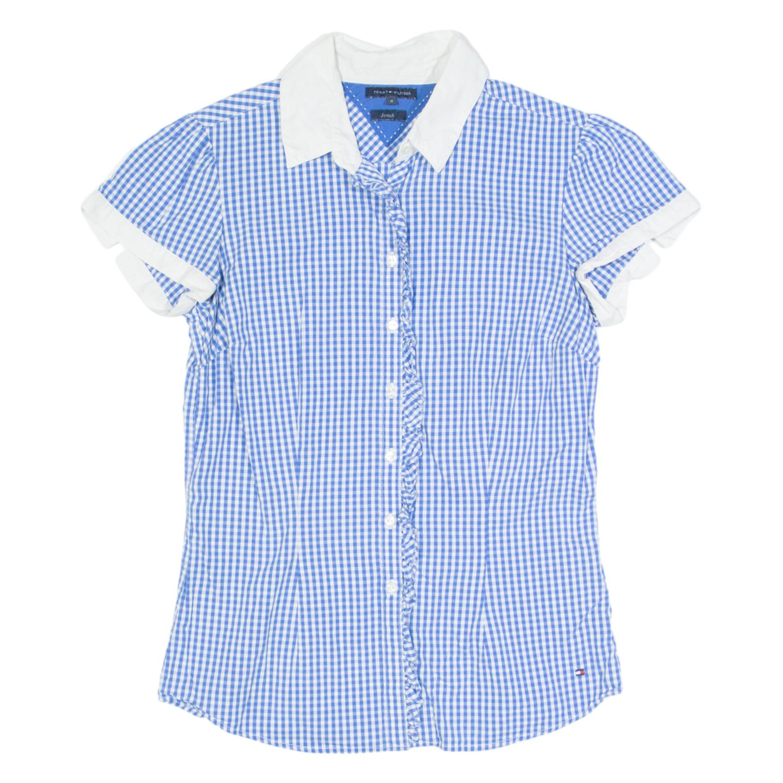 TOMMY HILFIGER Womens Shirt Blue Gingham S