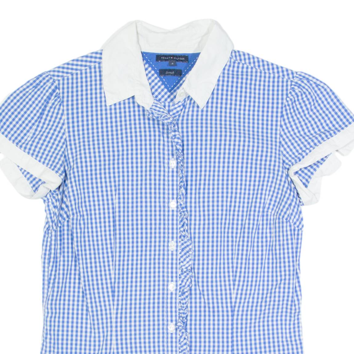 TOMMY HILFIGER Womens Shirt Blue Gingham S
