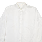 Mens Plain Shirt White Long Sleeve M