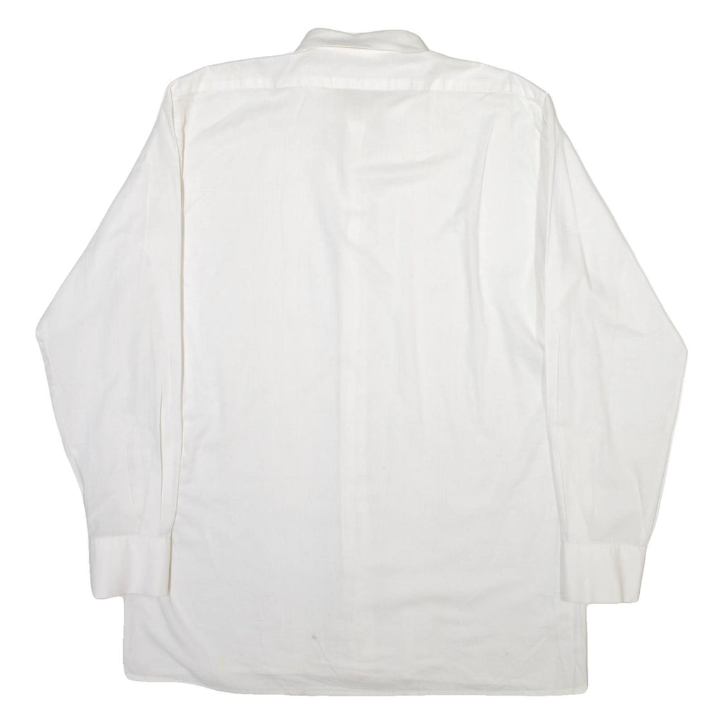Mens Plain Shirt White Long Sleeve M