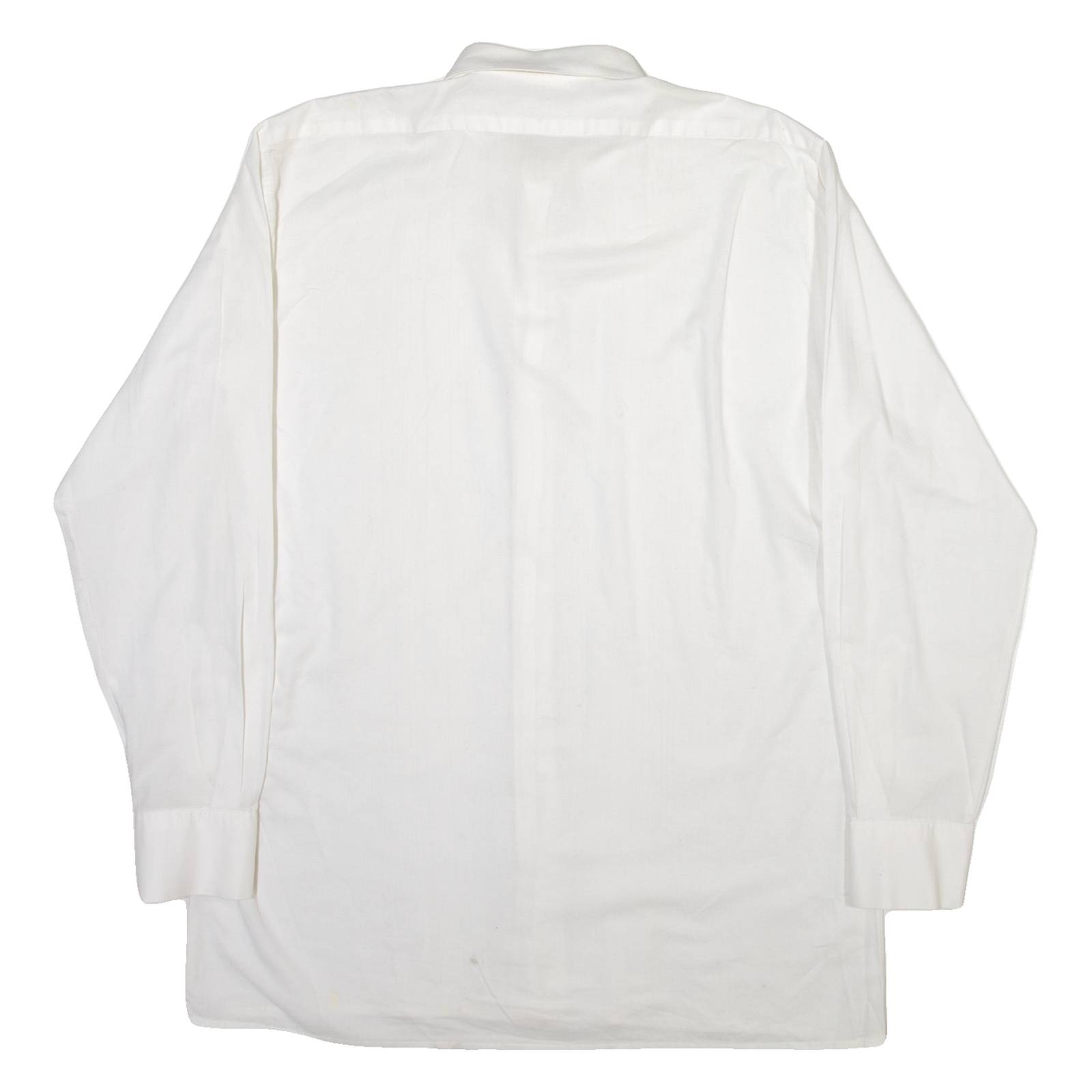 Mens Plain Shirt White Long Sleeve M