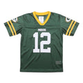 NFL Boys Green & Yellow Packers Rodgers Football Shirt T-Shirt 6-7Y Short Sleeve