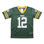 NFL Boys Green & Yellow Packers Rodgers Football Shirt T-Shirt 6-7Y Short Sleeve