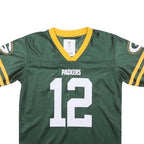 NFL Boys Green & Yellow Packers Rodgers Football Shirt T-Shirt 6-7Y Short Sleeve