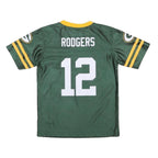 NFL Boys Green & Yellow Packers Rodgers Football Shirt T-Shirt 6-7Y Short Sleeve