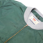 LEVI'S Mens Green Bomber Jacket M Polyester Plain Zip Casual Sportswear
