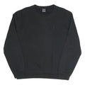 CHAMPION Mens Black Cotton Blend Crew Neck Sweatshirt L Classic Logo Pullover