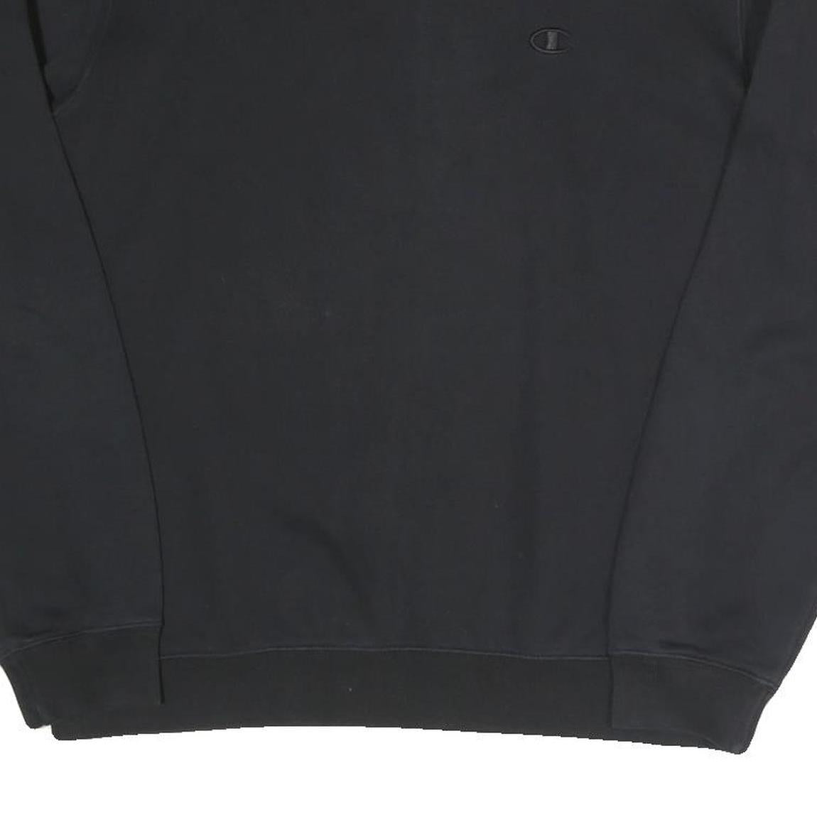 CHAMPION Mens Black Cotton Blend Crew Neck Sweatshirt L Classic Logo Pullover