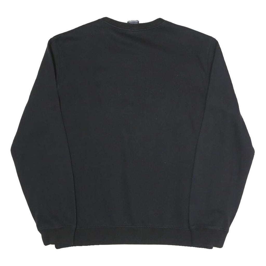 CHAMPION Mens Black Cotton Blend Crew Neck Sweatshirt L Classic Logo Pullover