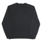 CHAMPION Mens Black Cotton Blend Crew Neck Sweatshirt L Classic Logo Pullover
