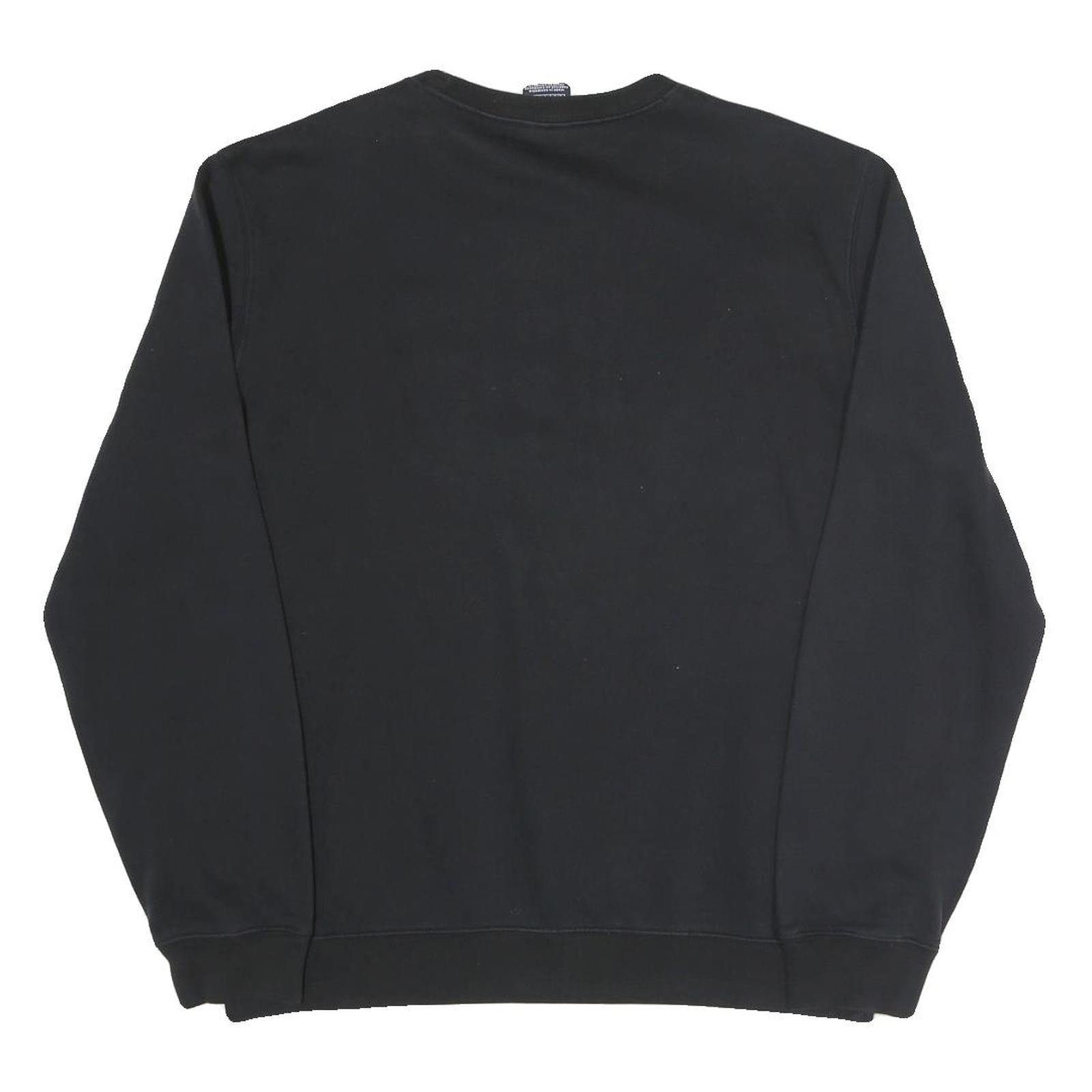 CHAMPION Mens Black Cotton Blend Crew Neck Sweatshirt L Classic Logo Pullover