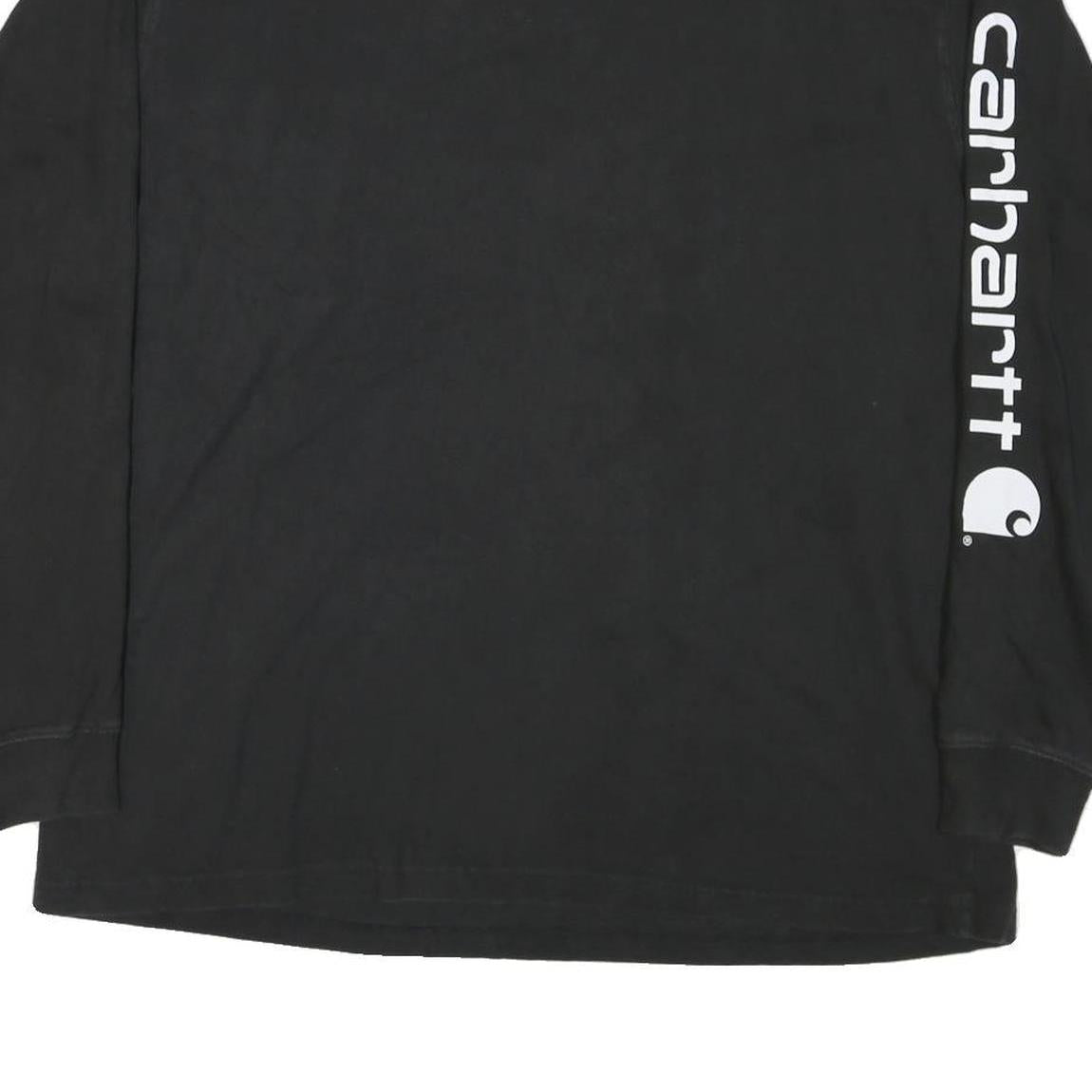CARHARTT Mens Black Long Sleeve Crew Neck XL Logo Print Cotton Blend T-Shirt