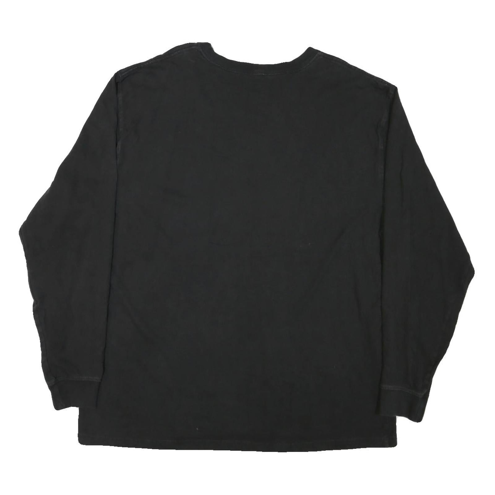 CARHARTT Mens Black Long Sleeve Crew Neck XL Logo Print Cotton Blend T-Shirt