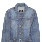 DOLCE & GABBANA Womens Blue Denim Jacket S Cotton Blend Classic Button Closure