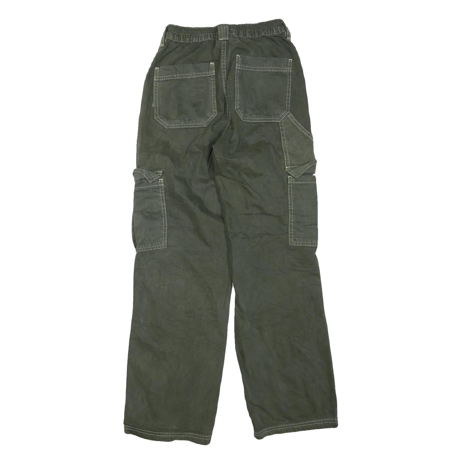 BDG Womens Regular Green Cargo Denim Jeans W26 L29 Utility Pockets Zip