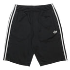 ADIDAS Mens Black & White Sports Shorts S W28 Three Stripe Zip Pockets
