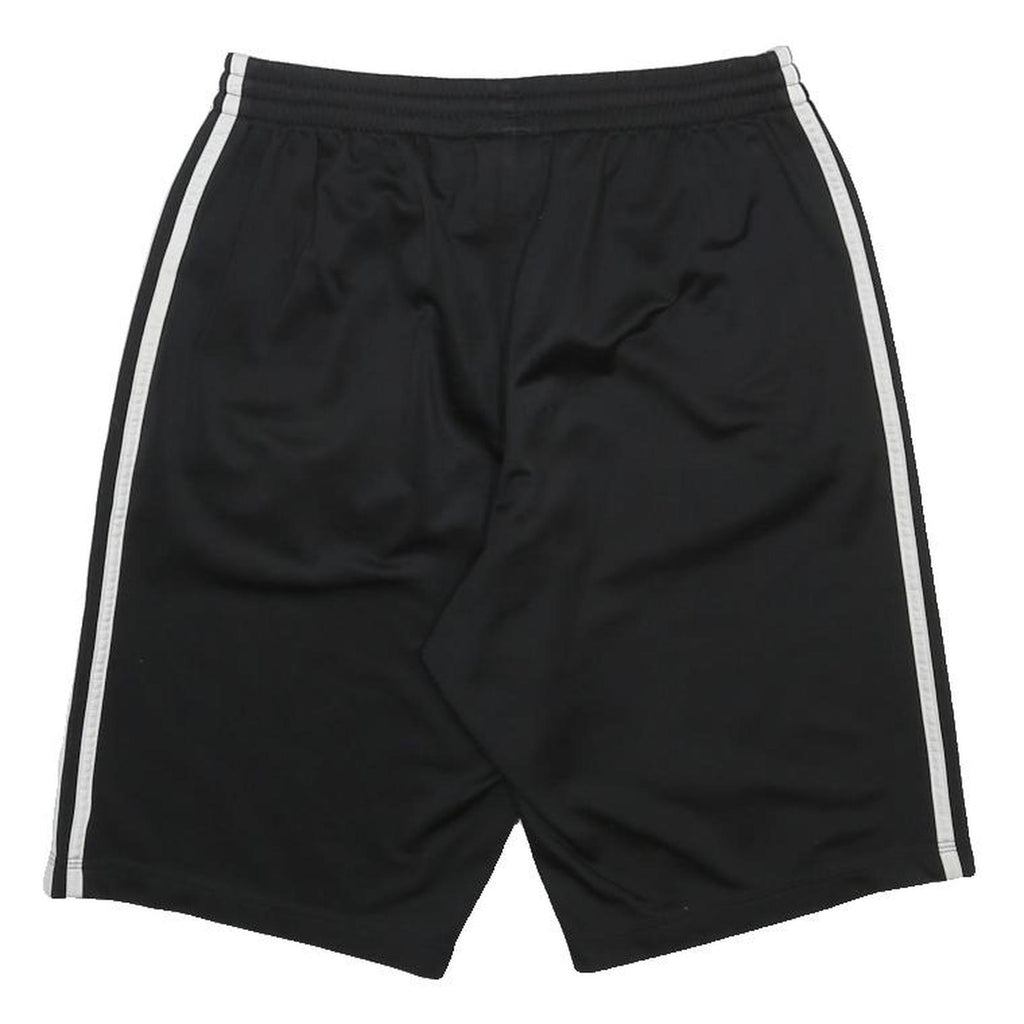 ADIDAS Mens Black & White Sports Shorts S W28 Three Stripe Zip Pockets