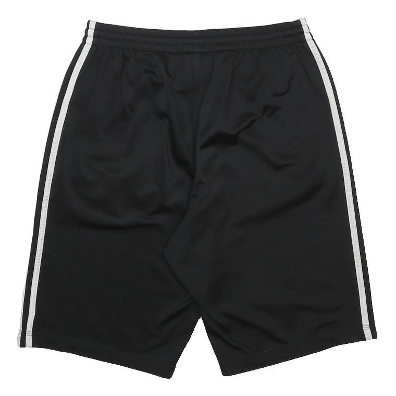 ADIDAS Mens Black & White Sports Shorts S W28 Three Stripe Zip Pockets
