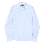 TOMMY HILFIGER Mens Blue Shirt Button Down Collar M Cotton Blend