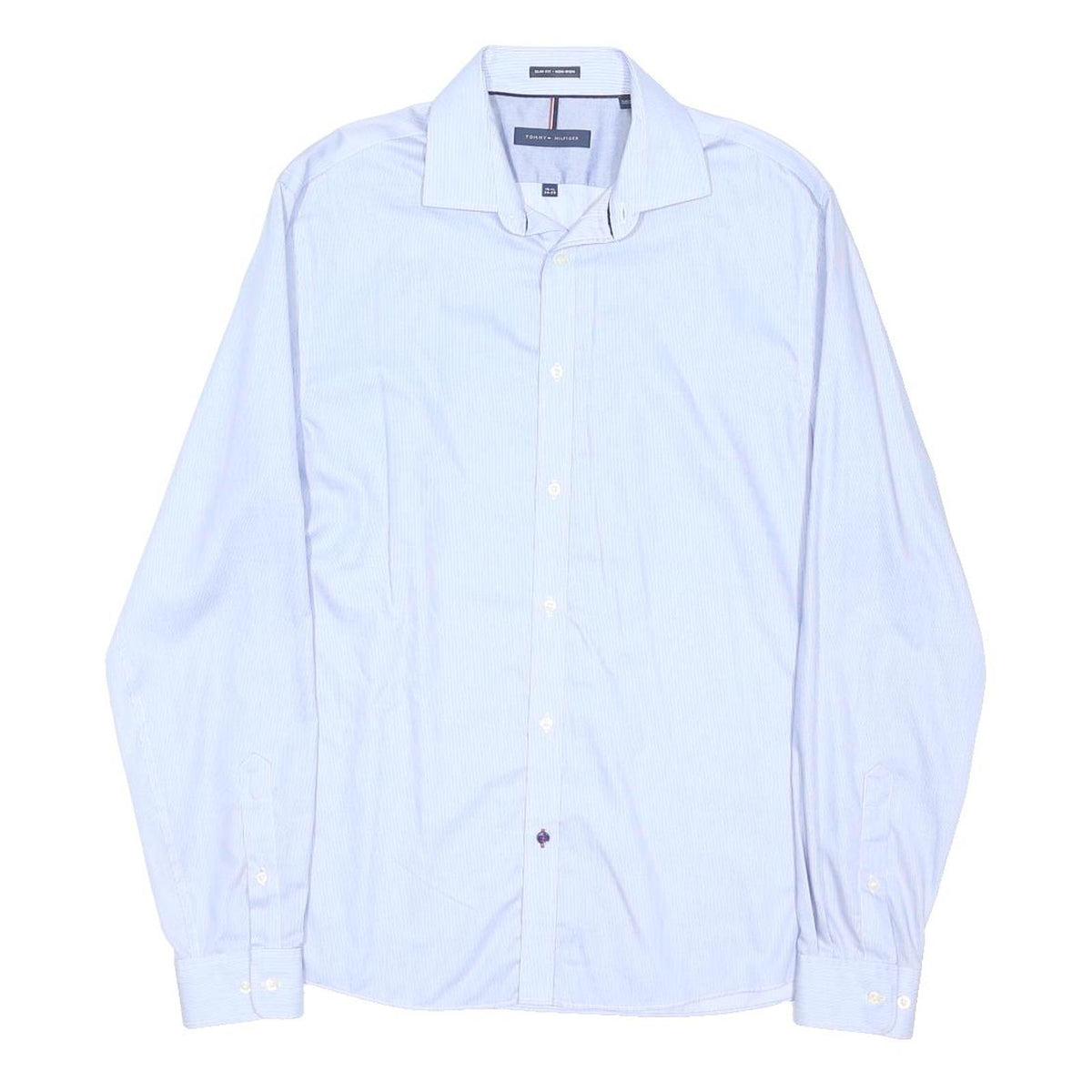 TOMMY HILFIGER Mens Blue Shirt Button Down Collar M Cotton Blend