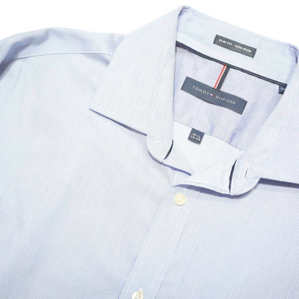 TOMMY HILFIGER Mens Blue Shirt Button Down Collar M Cotton Blend