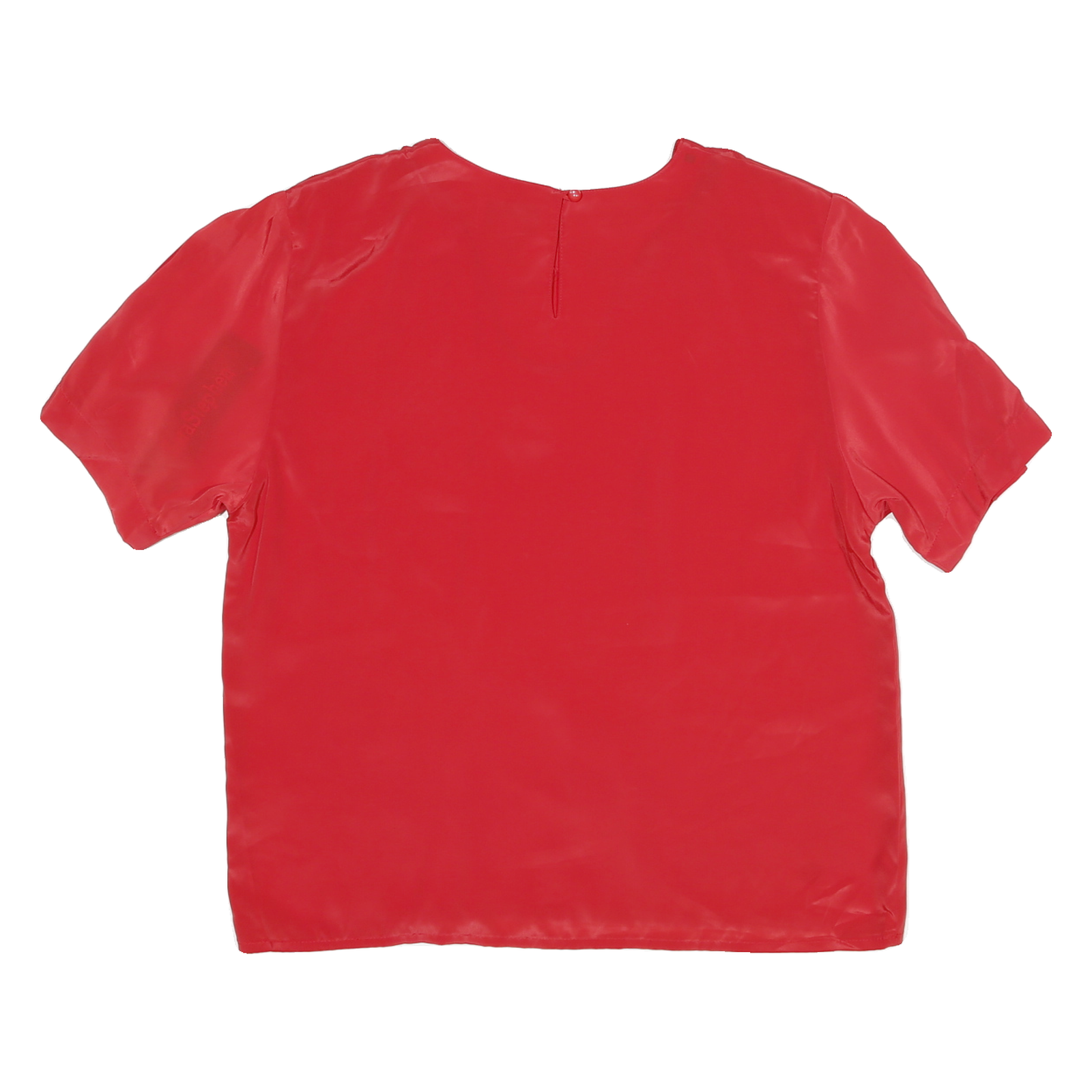 SARA STEPHEN Womens Red Top Short Sleeve Round Neck Plain M Lightweight Blouse