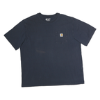 CARHARTT Mens Blue & Yellow Pocket T-Shirt XL Short Sleeve Crew Neck Workwear