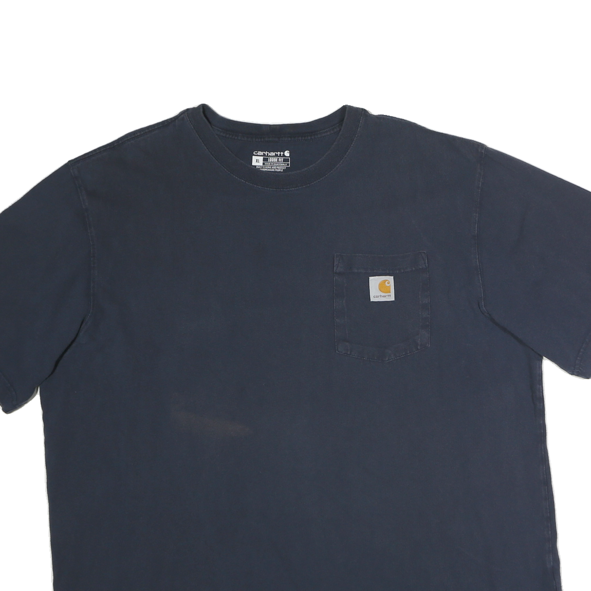 CARHARTT Mens Blue & Yellow Pocket T-Shirt XL Short Sleeve Crew Neck Workwear
