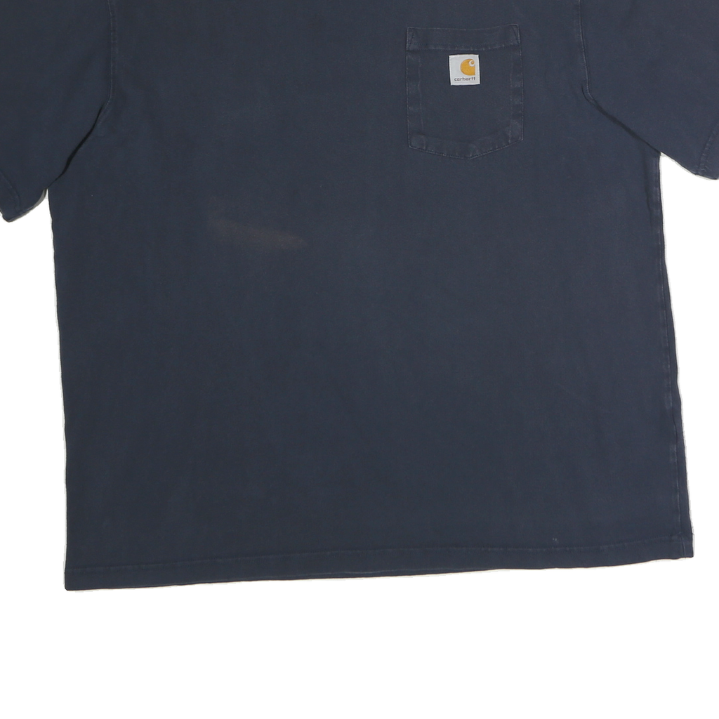 CARHARTT Mens Blue & Yellow Pocket T-Shirt XL Short Sleeve Crew Neck Workwear