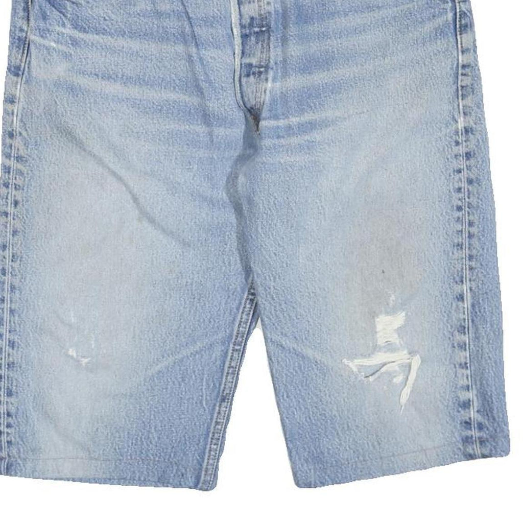 LEVI'S Mens Denim Blue Casual Shorts L W36 Distressed Cotton Blend