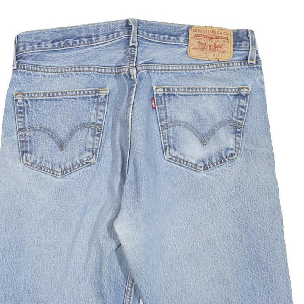 LEVI'S Mens Denim Blue Casual Shorts L W36 Distressed Cotton Blend