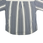 NATURAL ISSUE Mens Blue & Cream Striped Button Short Sleeve Shirt M Casual
