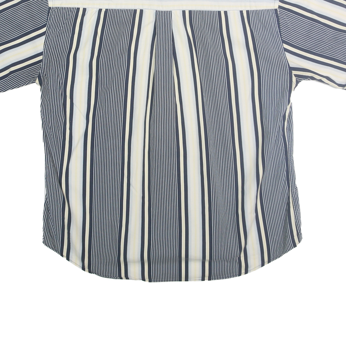 NATURAL ISSUE Mens Blue & Cream Striped Button Short Sleeve Shirt M Casual