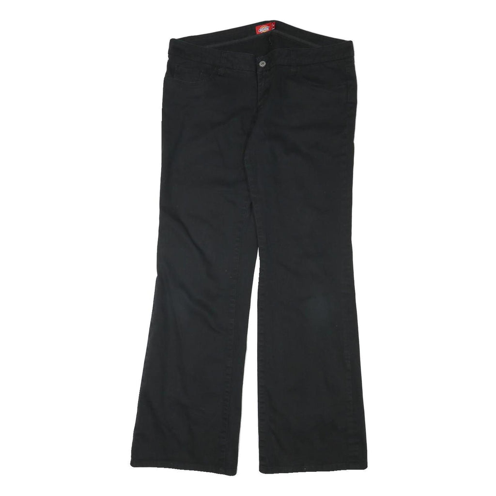 DICKIES Womens Black Cotton Blend Regular Fit Zip Trousers W34 L31 Classic