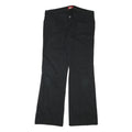 DICKIES Womens Black Cotton Blend Regular Fit Zip Trousers W34 L31 Classic