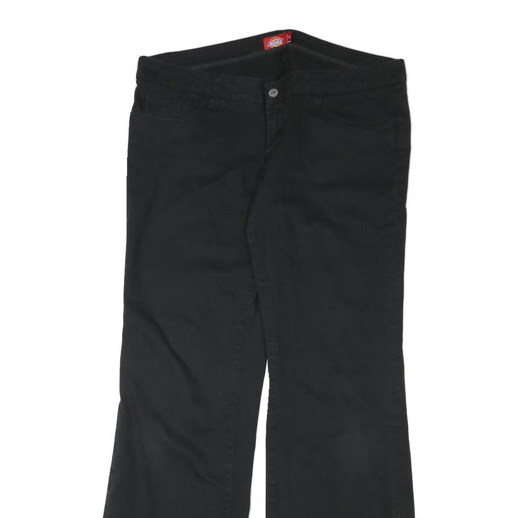 DICKIES Womens Black Cotton Blend Regular Fit Zip Trousers W34 L31 Classic