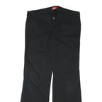 DICKIES Womens Black Cotton Blend Regular Fit Zip Trousers W34 L31 Classic