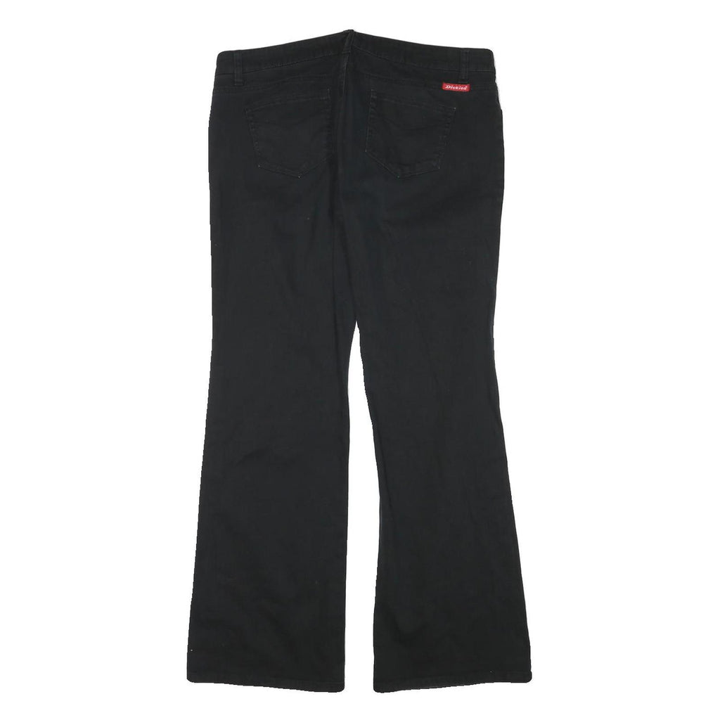 DICKIES Womens Black Cotton Blend Regular Fit Zip Trousers W34 L31 Classic