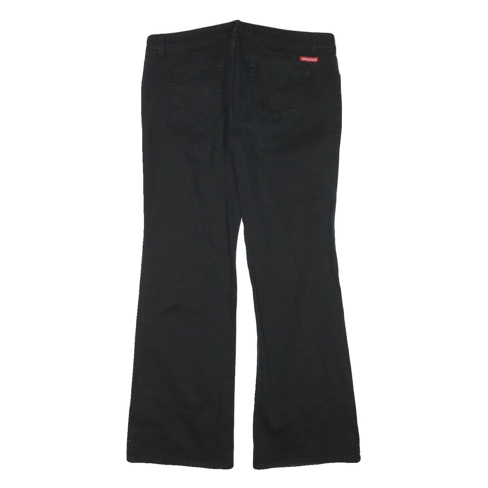 DICKIES Womens Black Cotton Blend Regular Fit Zip Trousers W34 L31 Classic